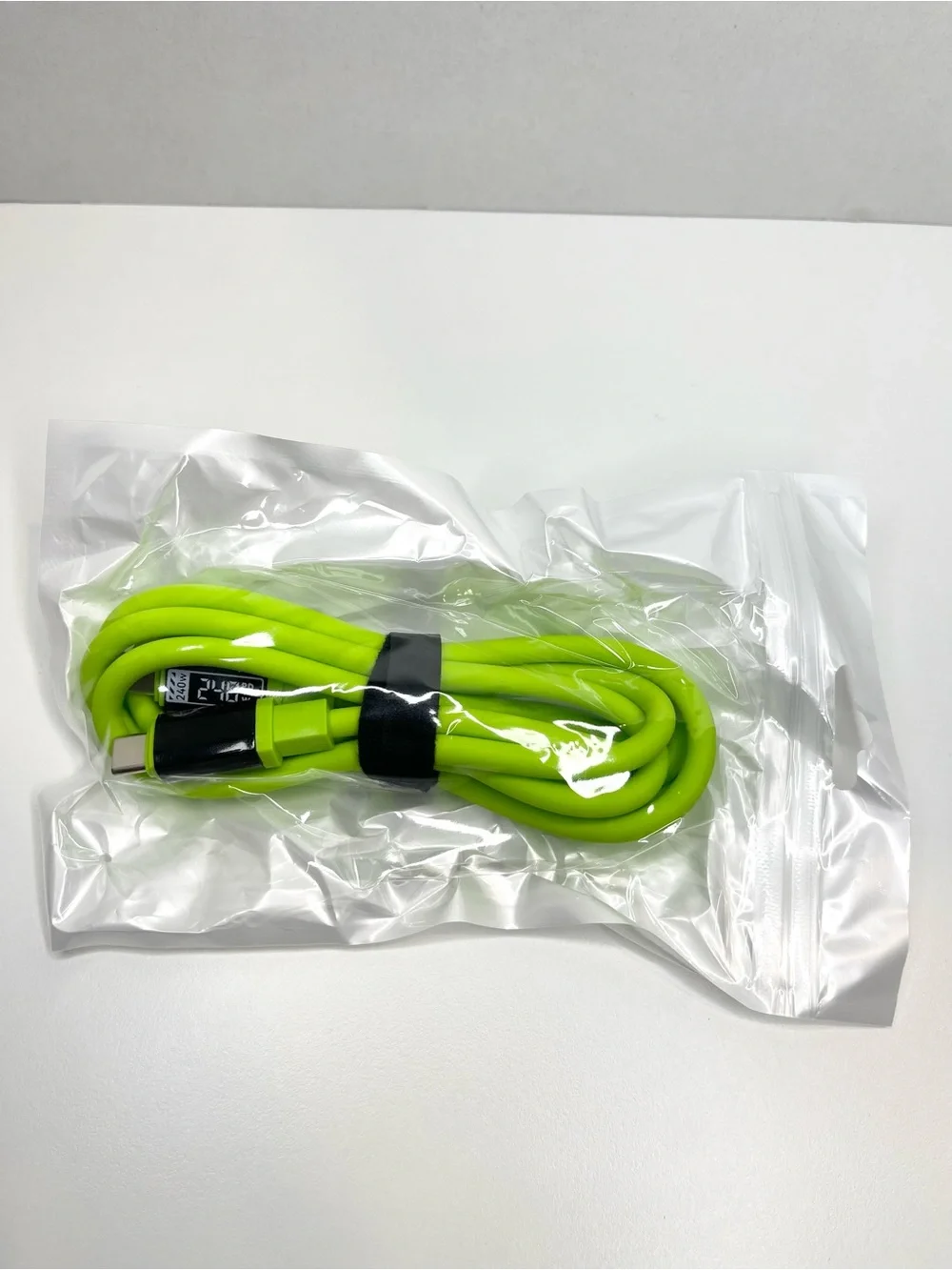 240W PD USB Type C to C Fast Charging Cable in Neon Green 5ft